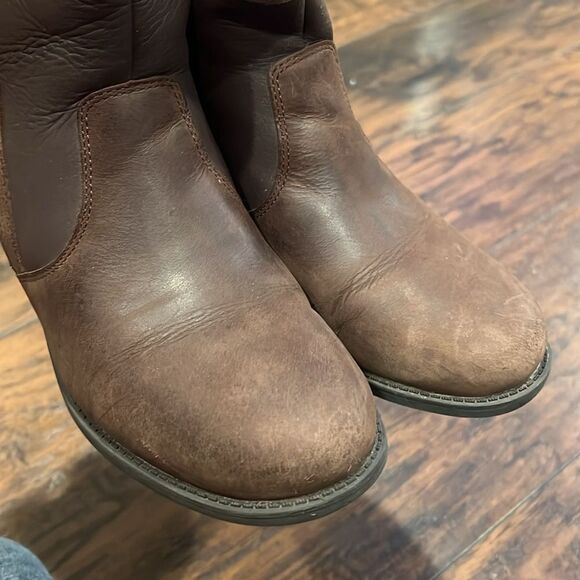 UGG LAVELLE BROWN BOOTS size 8 in EUC brown side zip - Picture 6 of 11